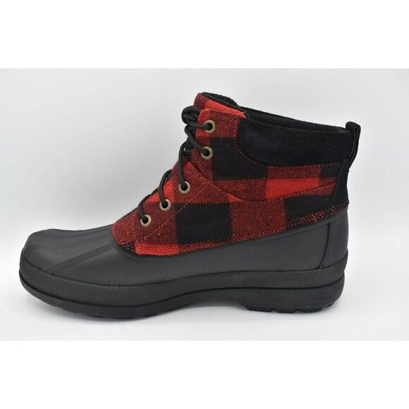 Sperry Men Size 10 Top-Sider Cold Bay Chukka Buffalo Check Red Black Plaid Boots - Picture 6 of 10